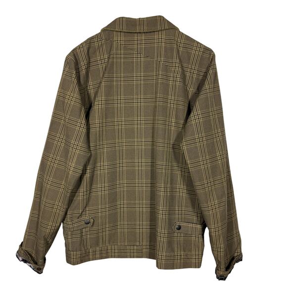 Volcom Full Zip Jacket Skate Surf Casual Plaid Olive Tan Black Knit Collar - M - Picture 5 of 11
